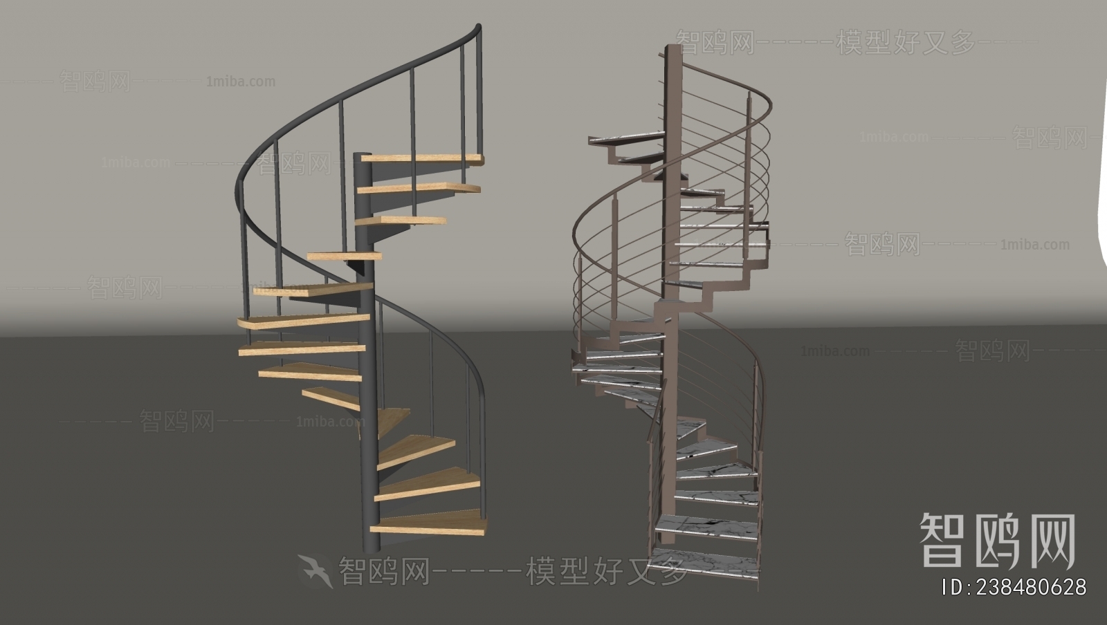 Industrial Style Rotating Staircase