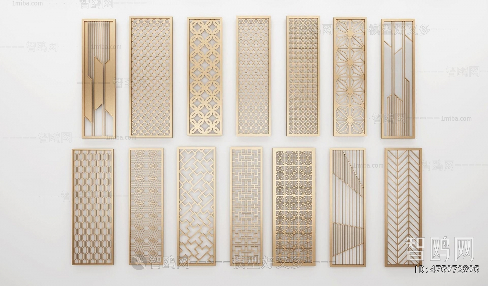 New Chinese Style Metal Screen Partition