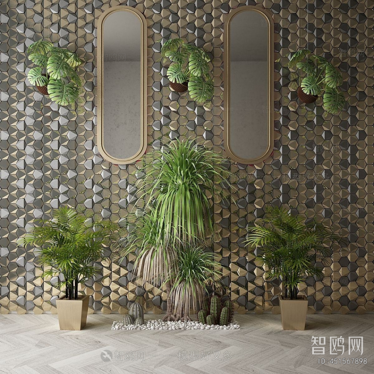 Modern Potted Green Plant