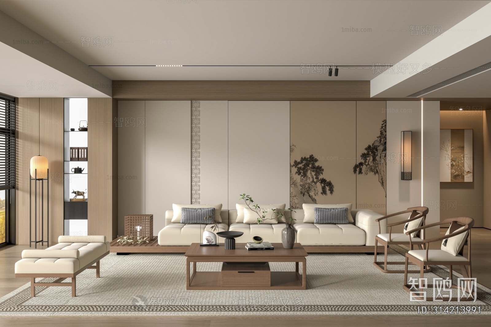 New Chinese Style A Living Room