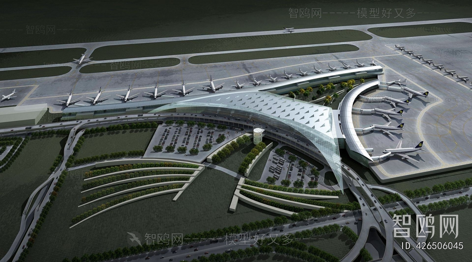 Modern Architectural Bird's-eye View Planning