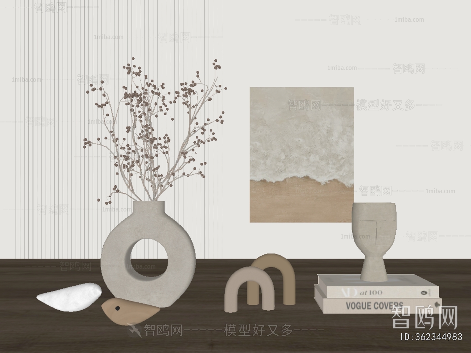 现代饰品摆件挂画组合