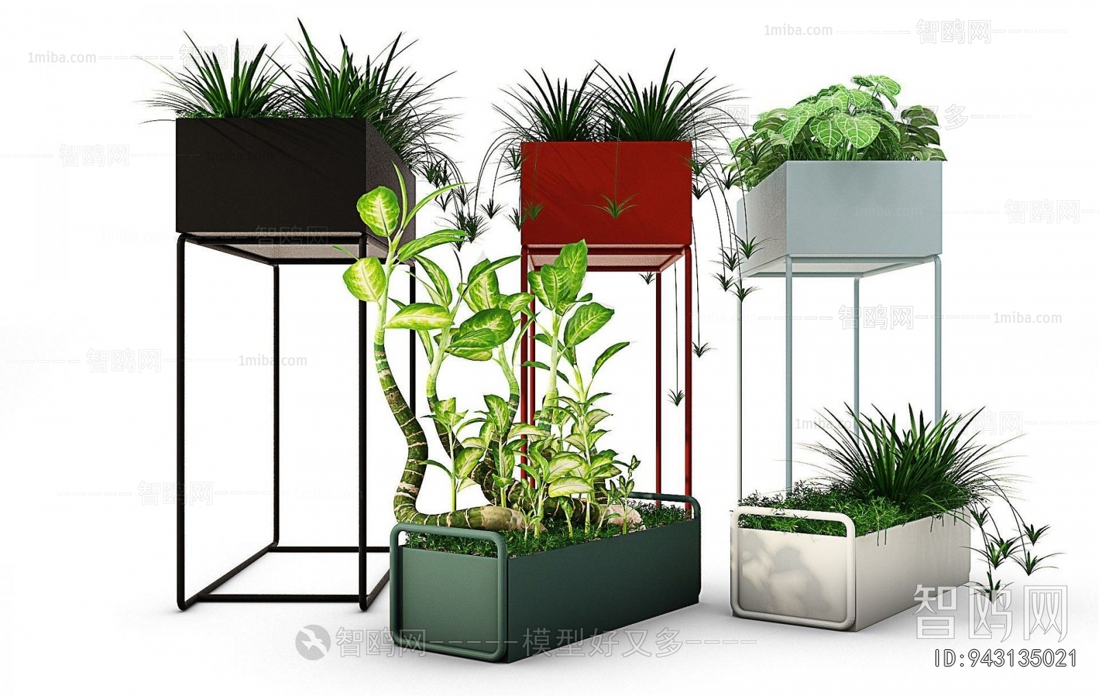 Modern Potted Green Plant