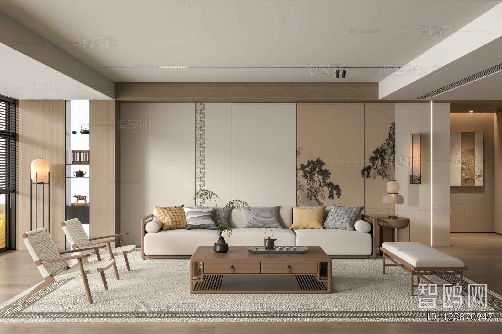 New Chinese Style A Living Room