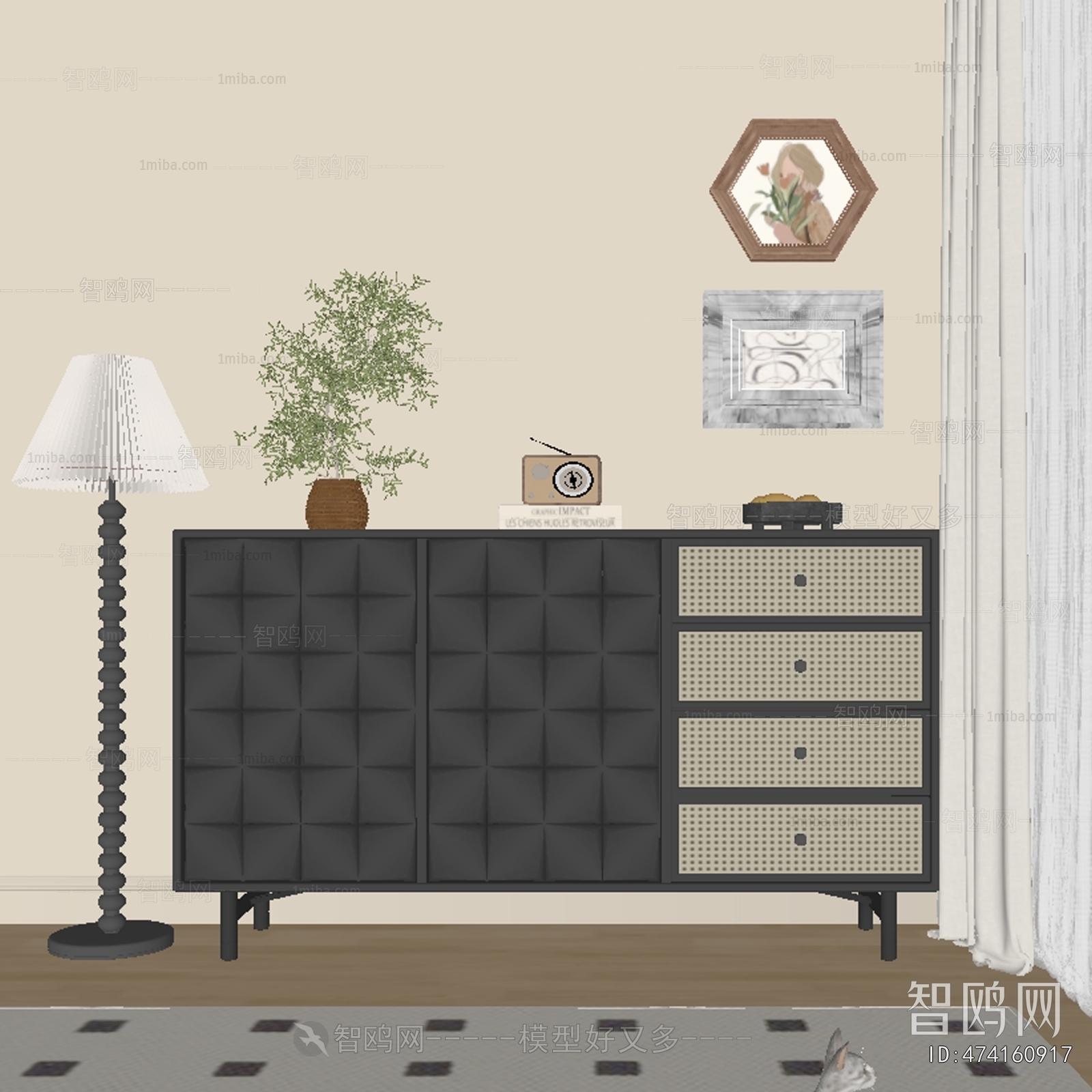 French Style Side Cabinet