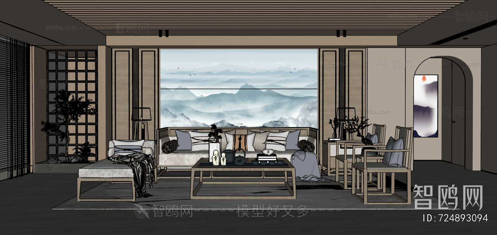 New Chinese Style A Living Room