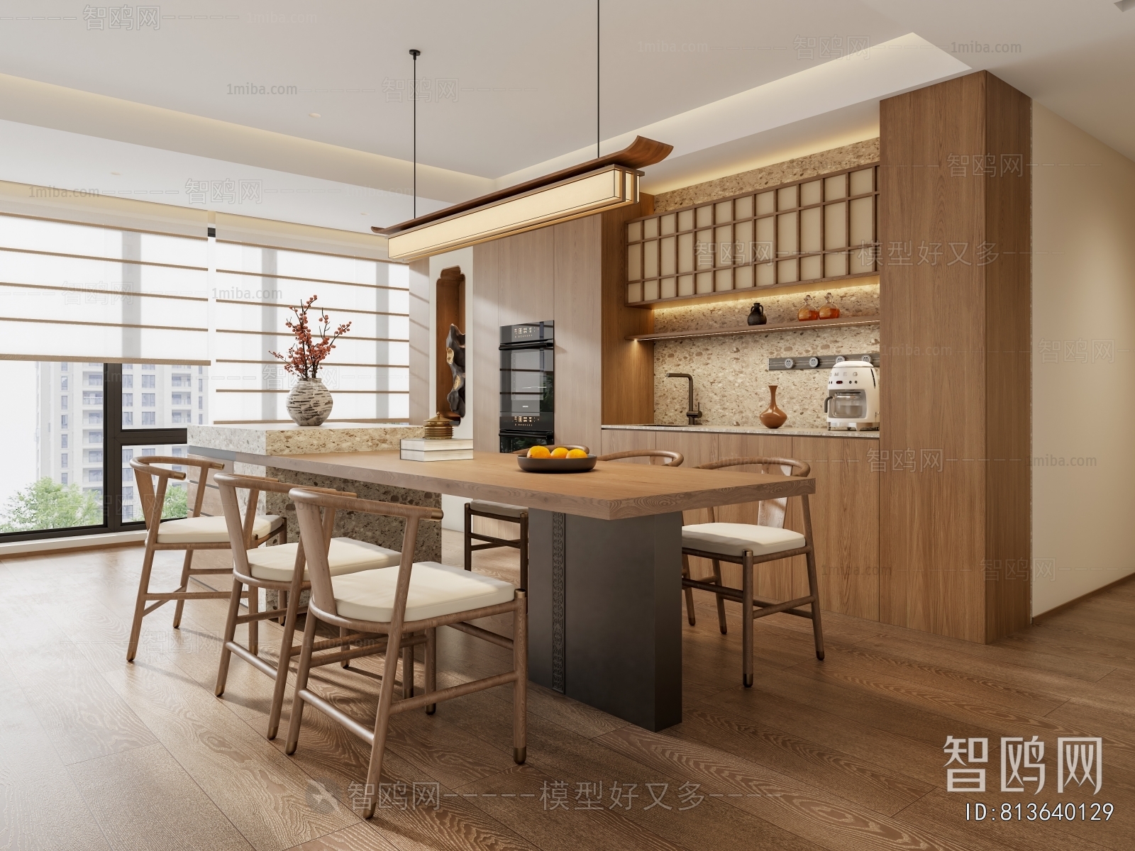 新中式禅意岛台餐厅