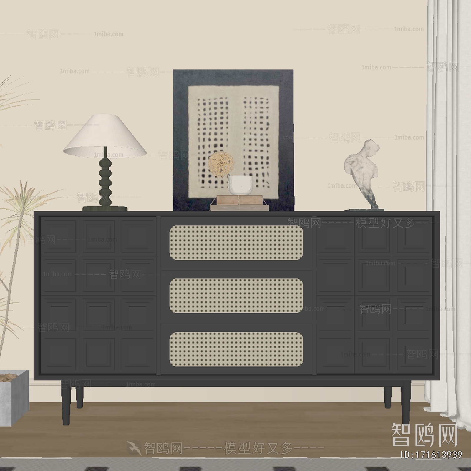 French Style Side Cabinet