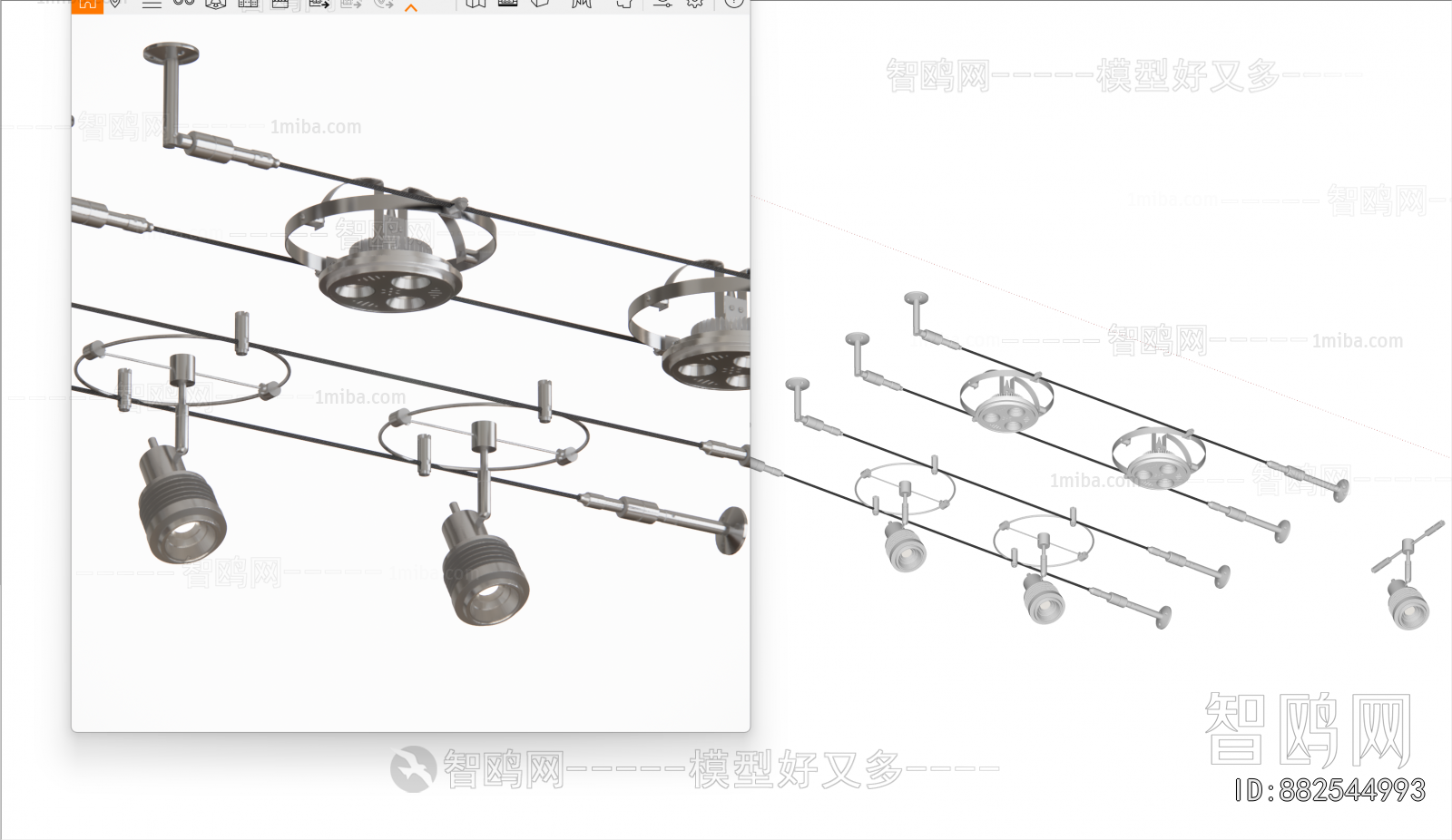 现代轨道射灯组合