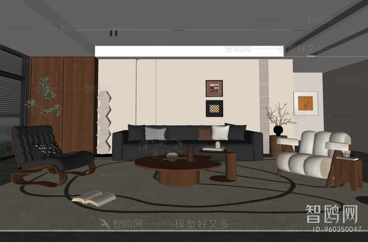 现代中古风客厅
