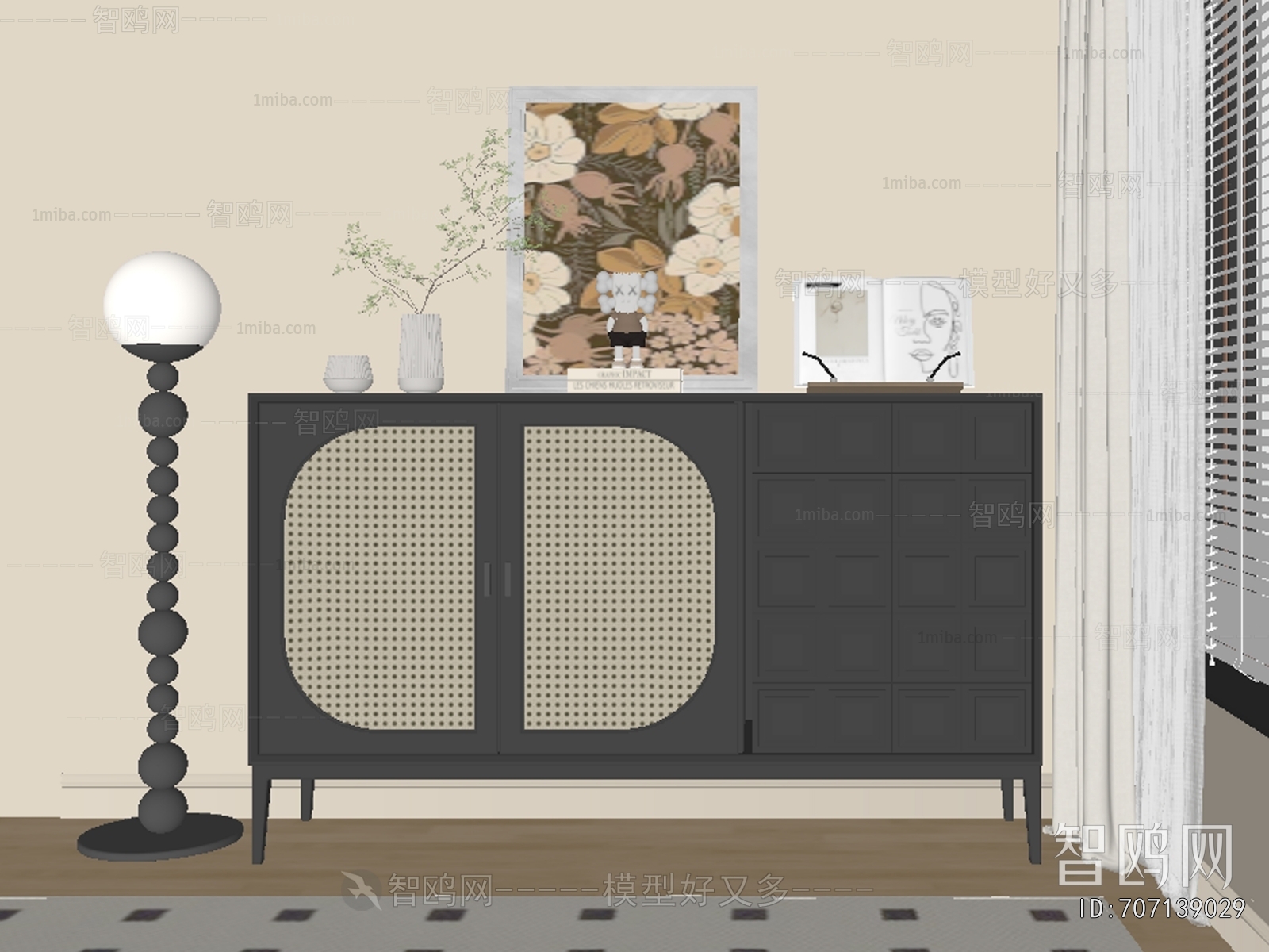 French Style Side Cabinet