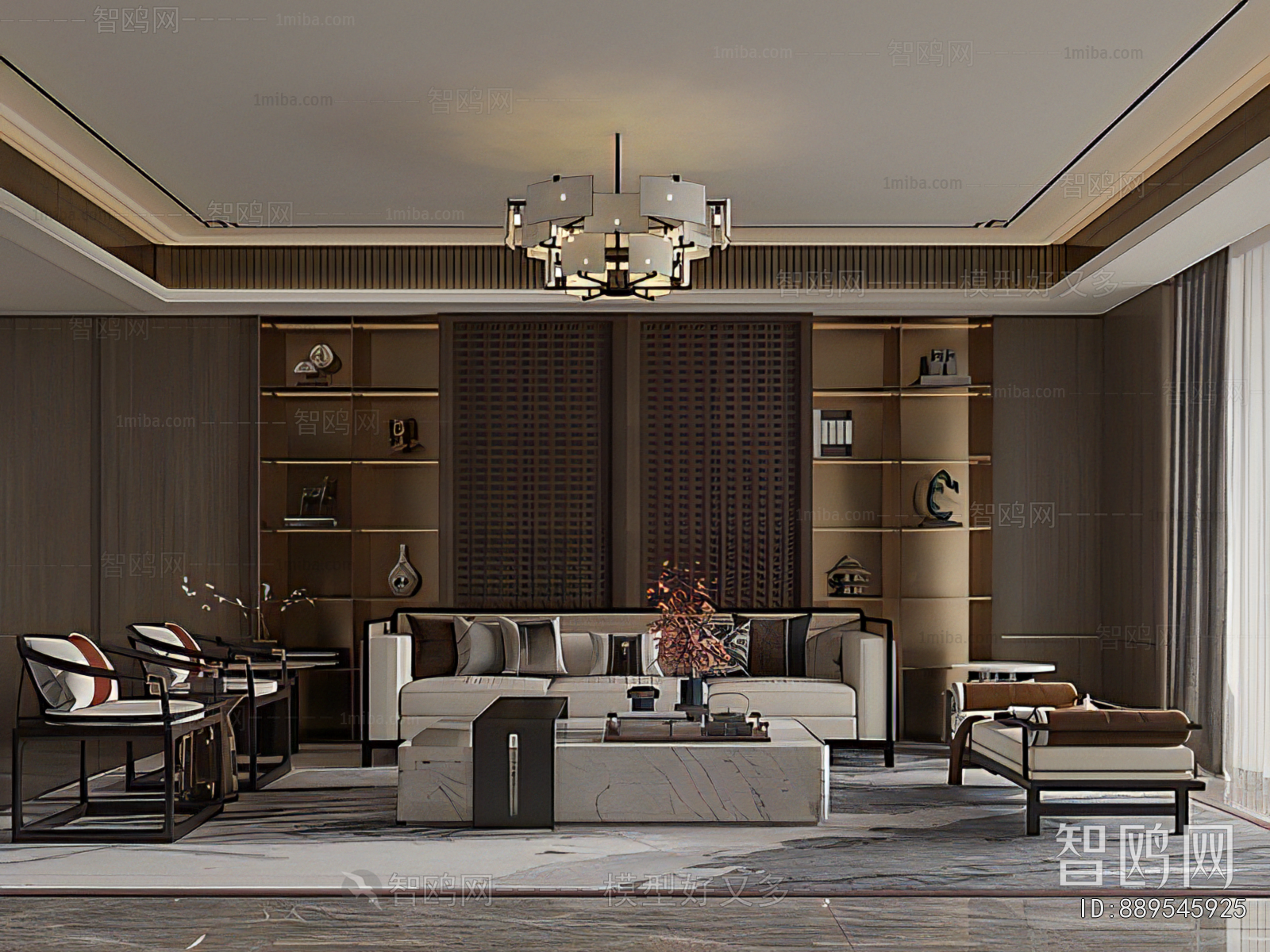 New Chinese Style A Living Room