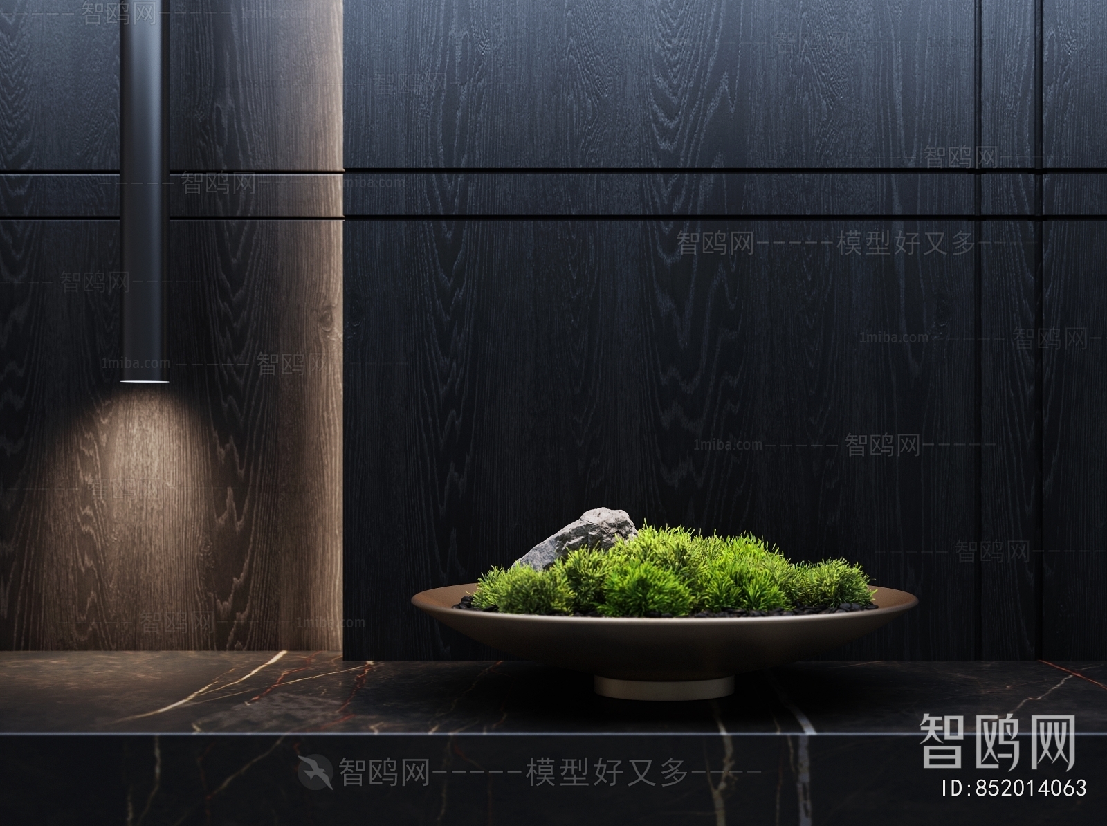 现代苔藓盆景