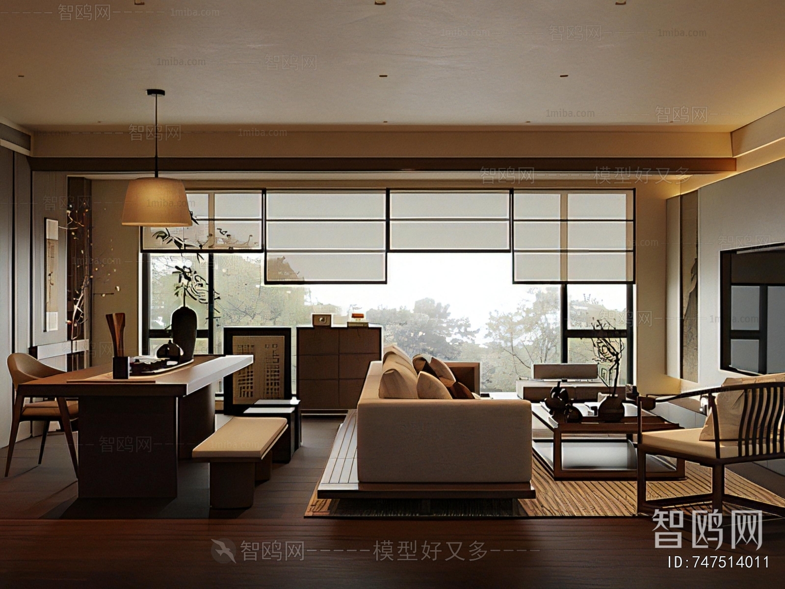 New Chinese Style A Living Room