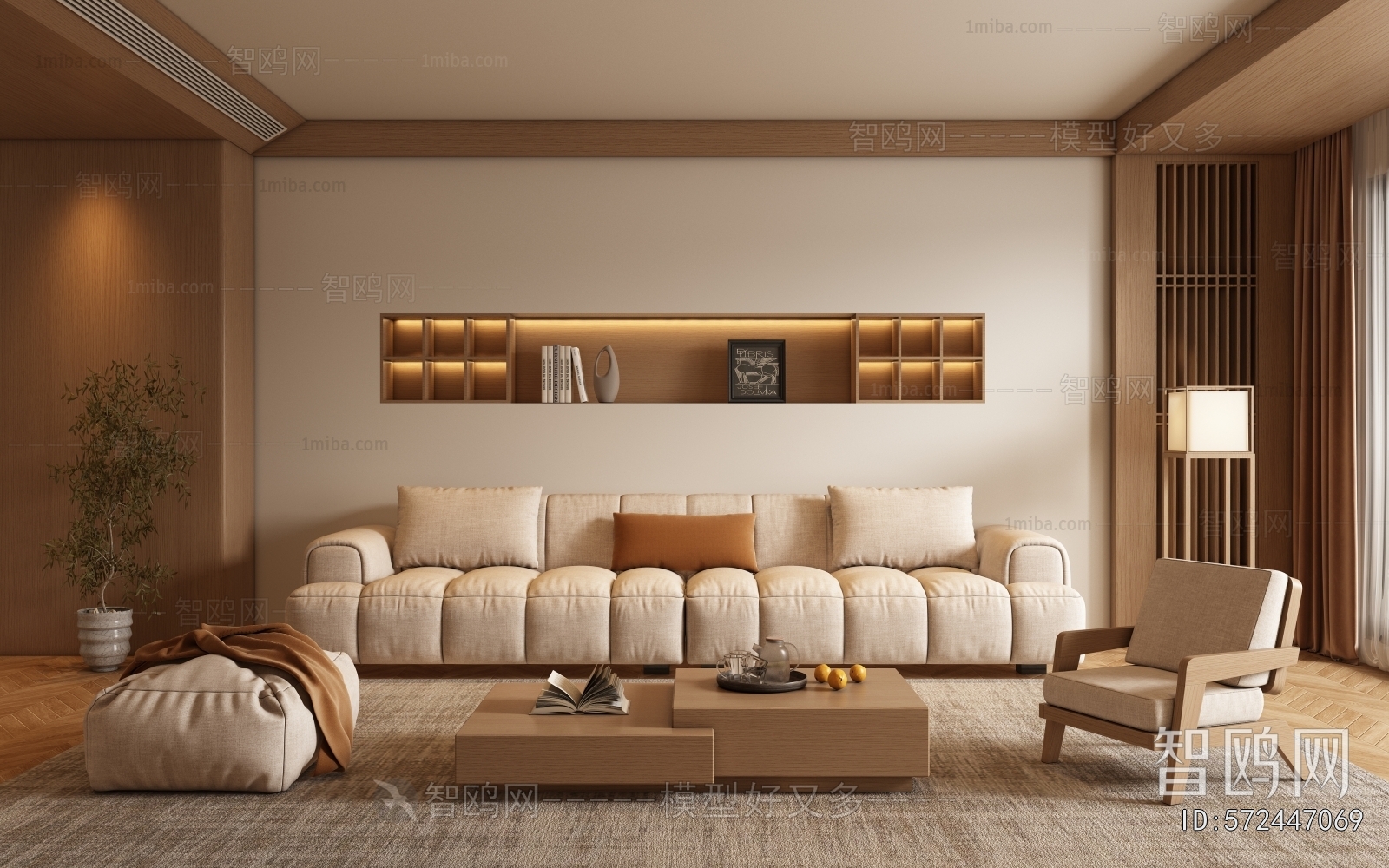 New Chinese Style A Living Room