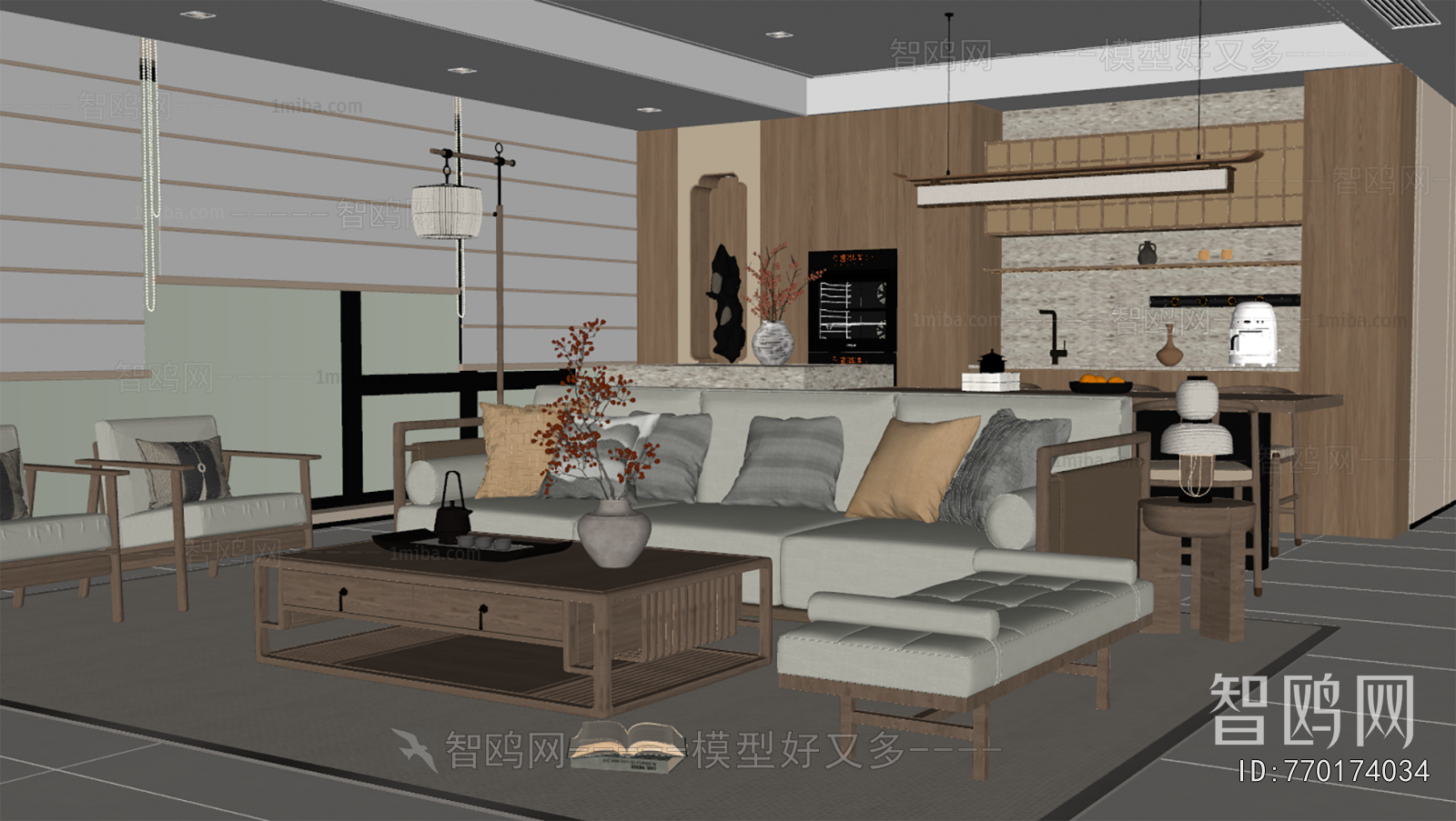 New Chinese Style A Living Room