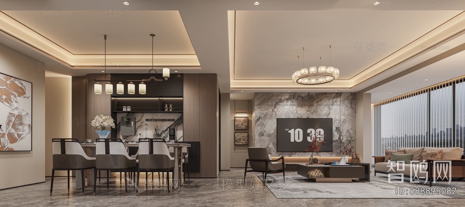 New Chinese Style A Living Room