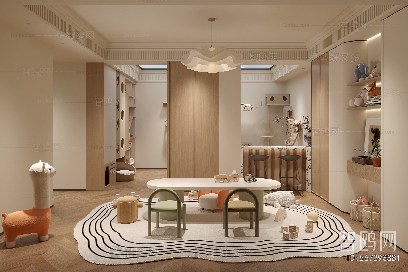 Modern Children's Room Activity Room