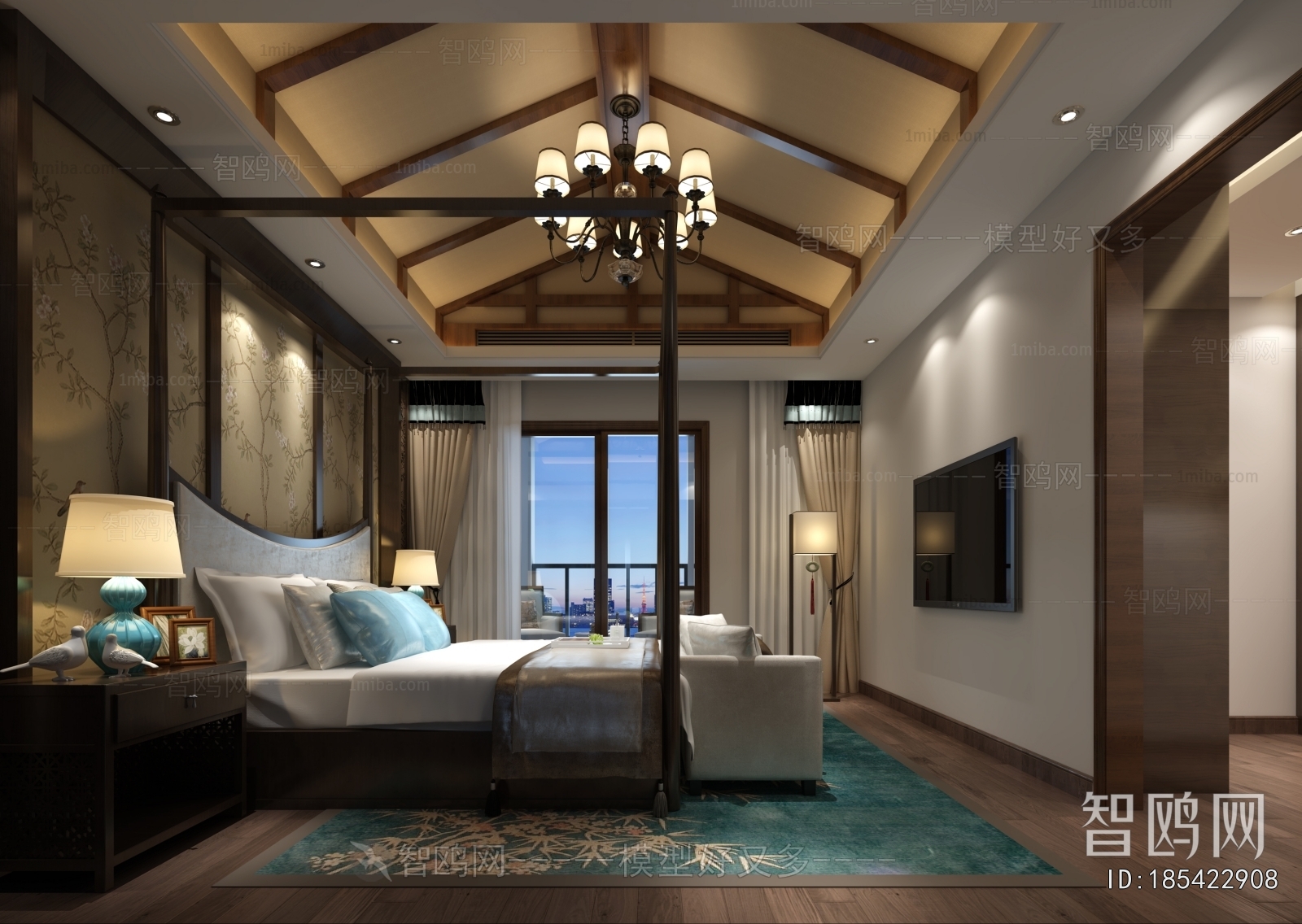 New Chinese Style Bedroom