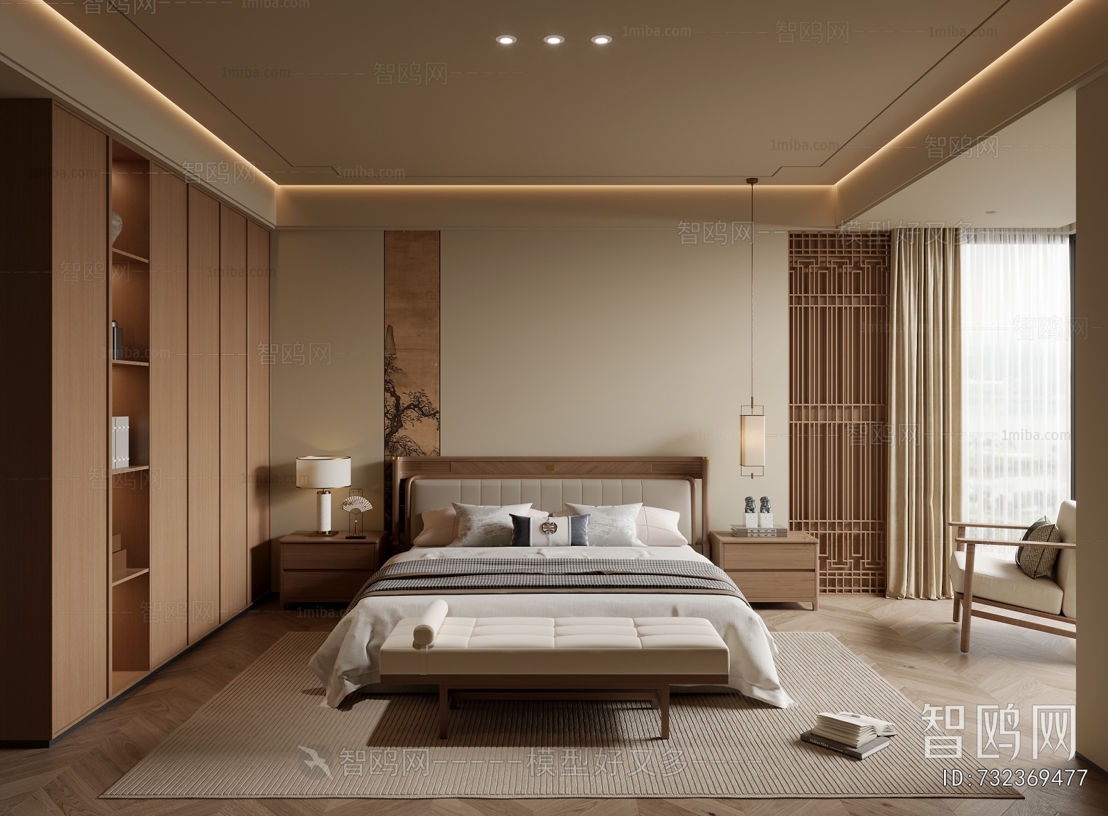New Chinese Style Bedroom