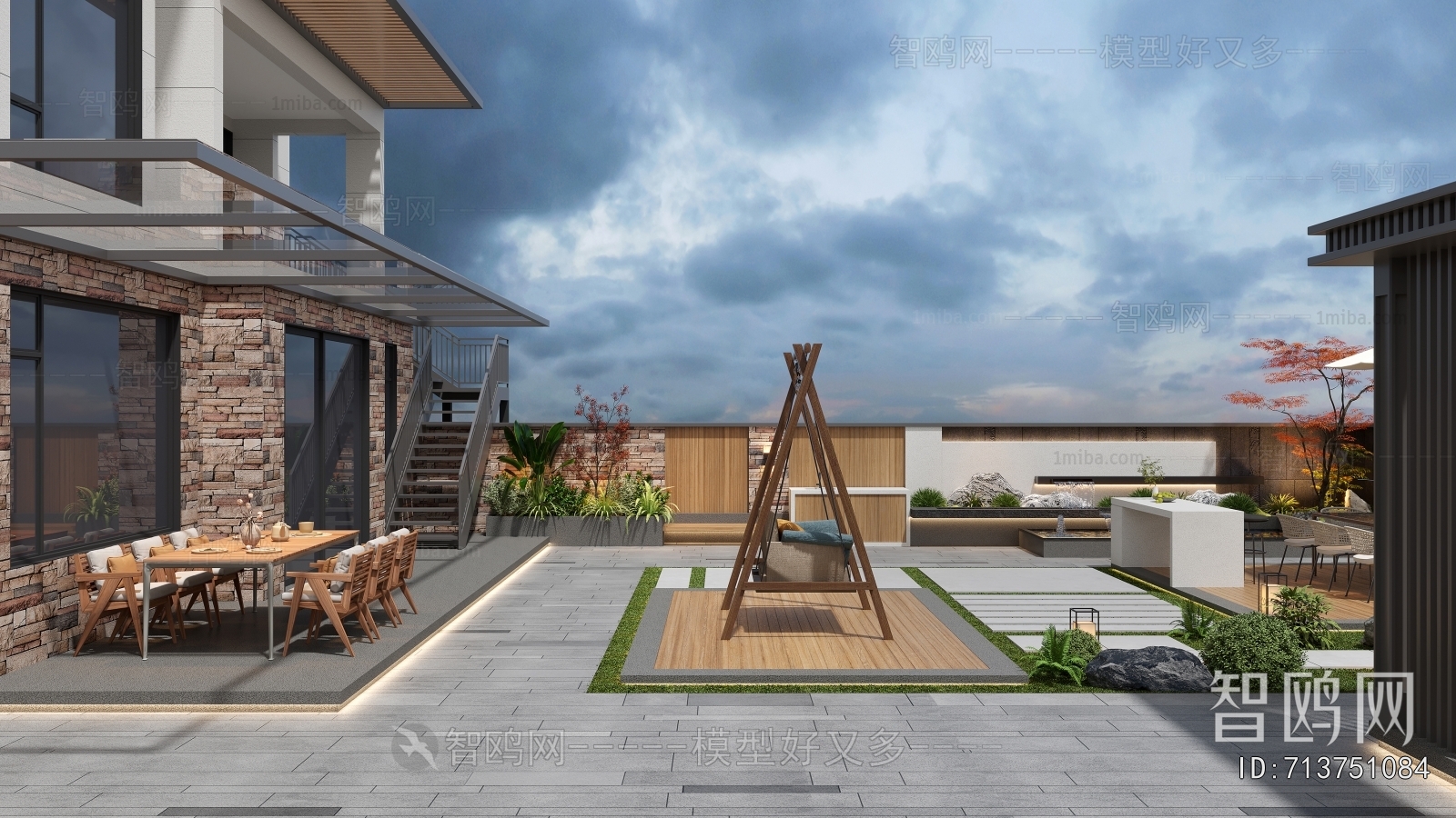 Modern Courtyard/landscape