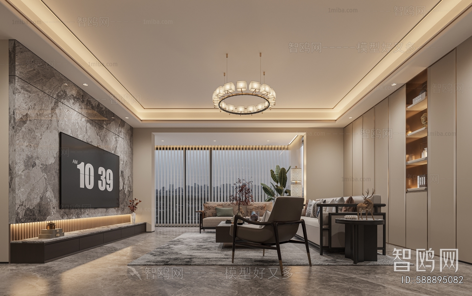 New Chinese Style A Living Room