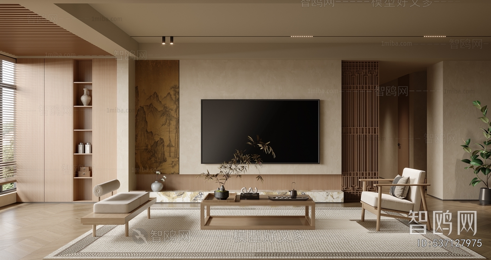 New Chinese Style A Living Room