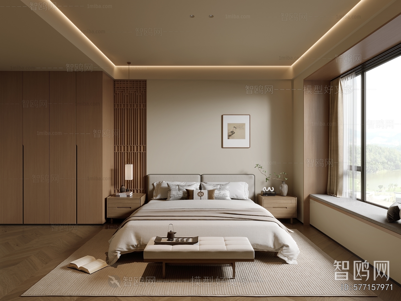 New Chinese Style Bedroom