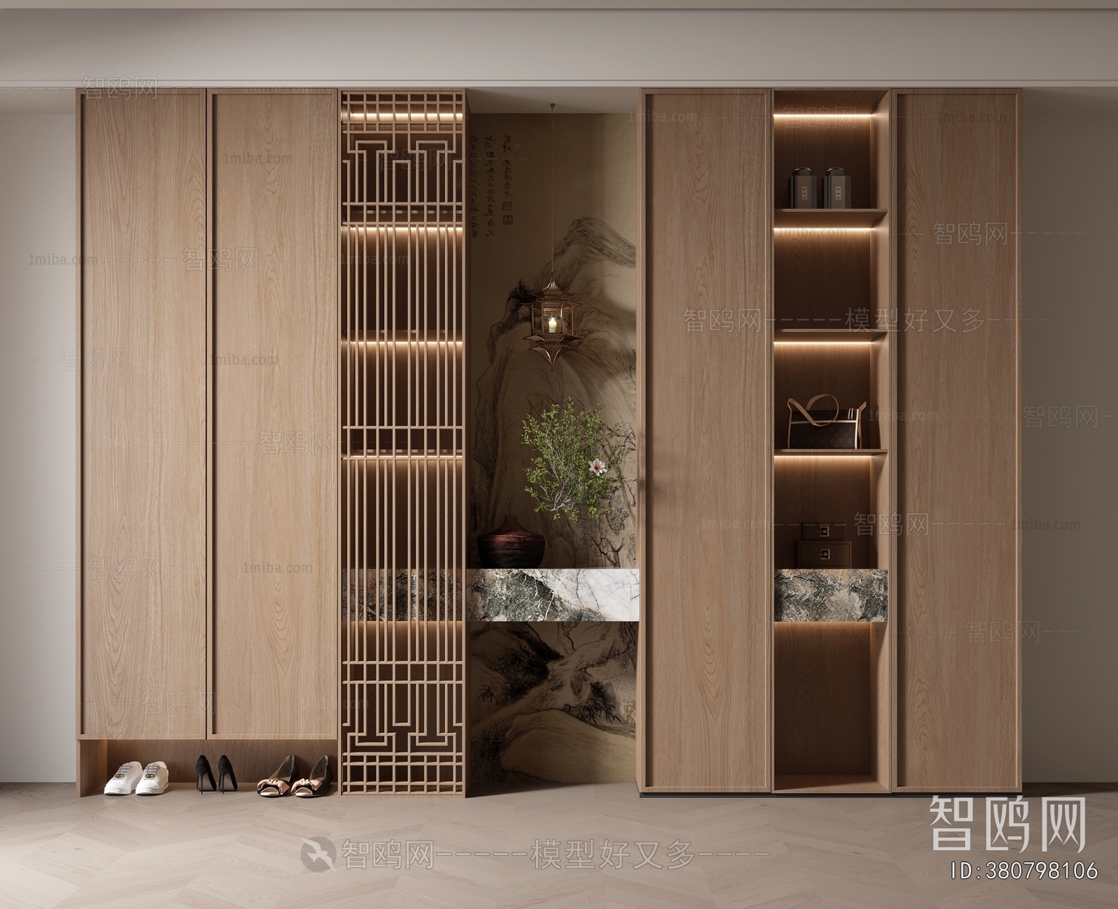 New Chinese Style Shoe Cabinet