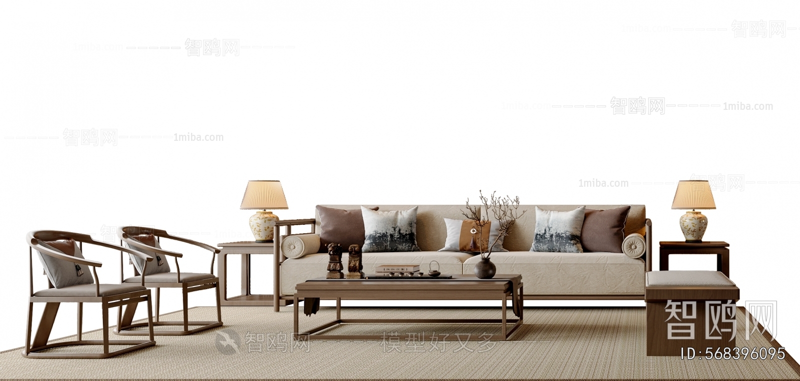 New Chinese Style Sofa Combination