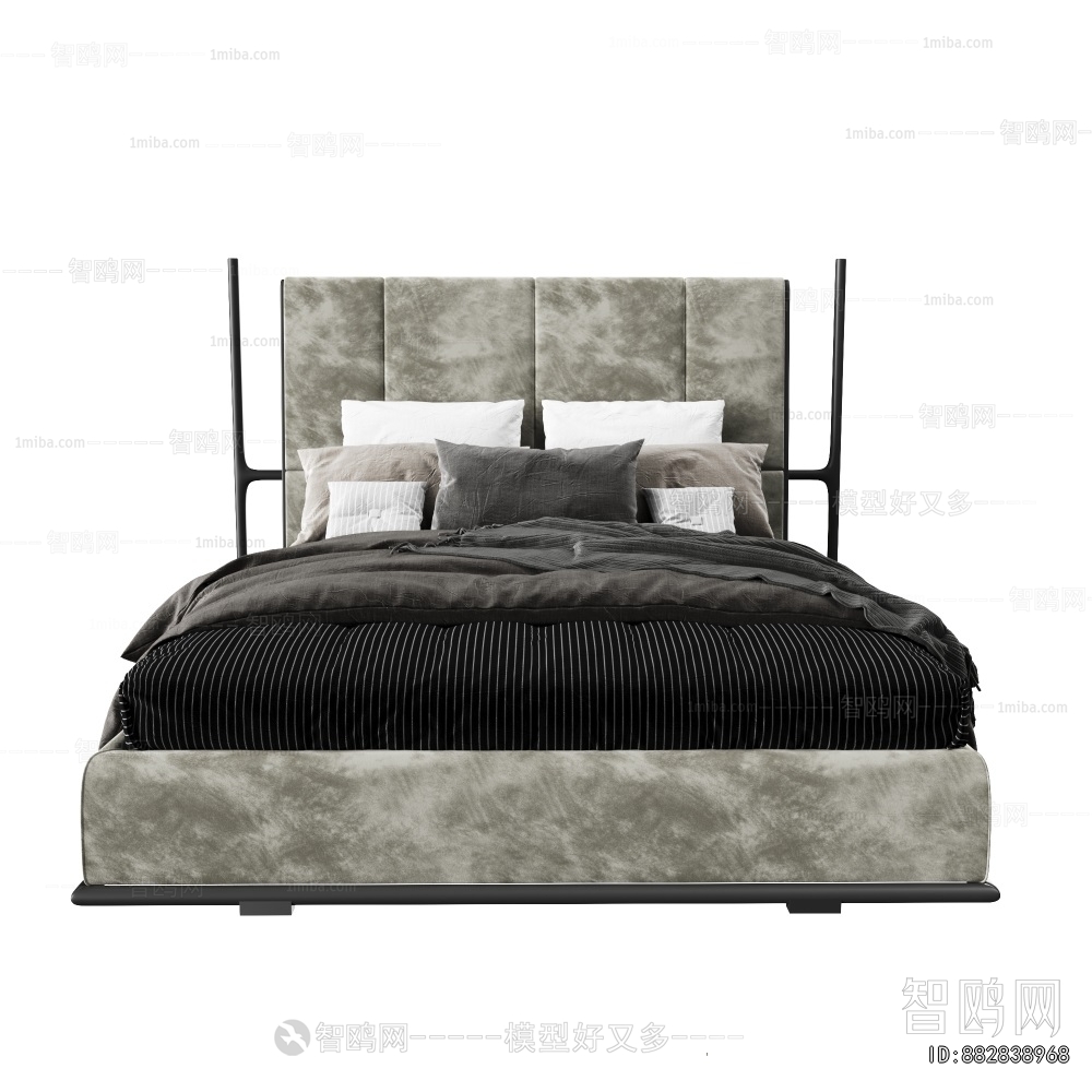 Simple European Style Double Bed
