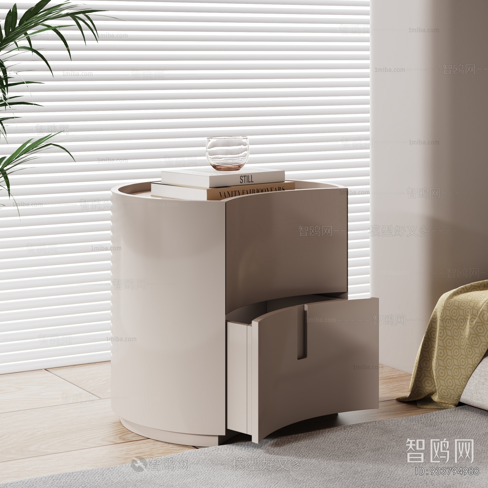 现代床头柜