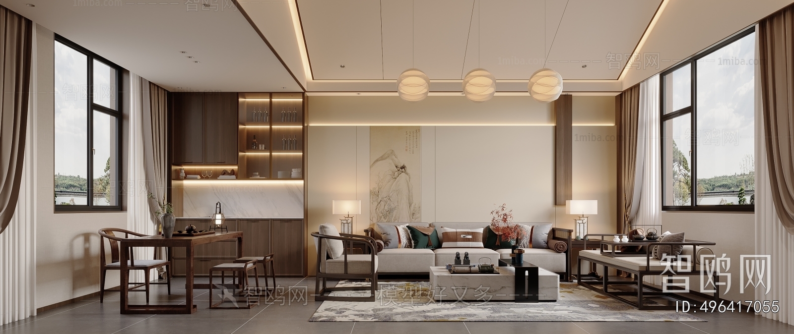 New Chinese Style A Living Room