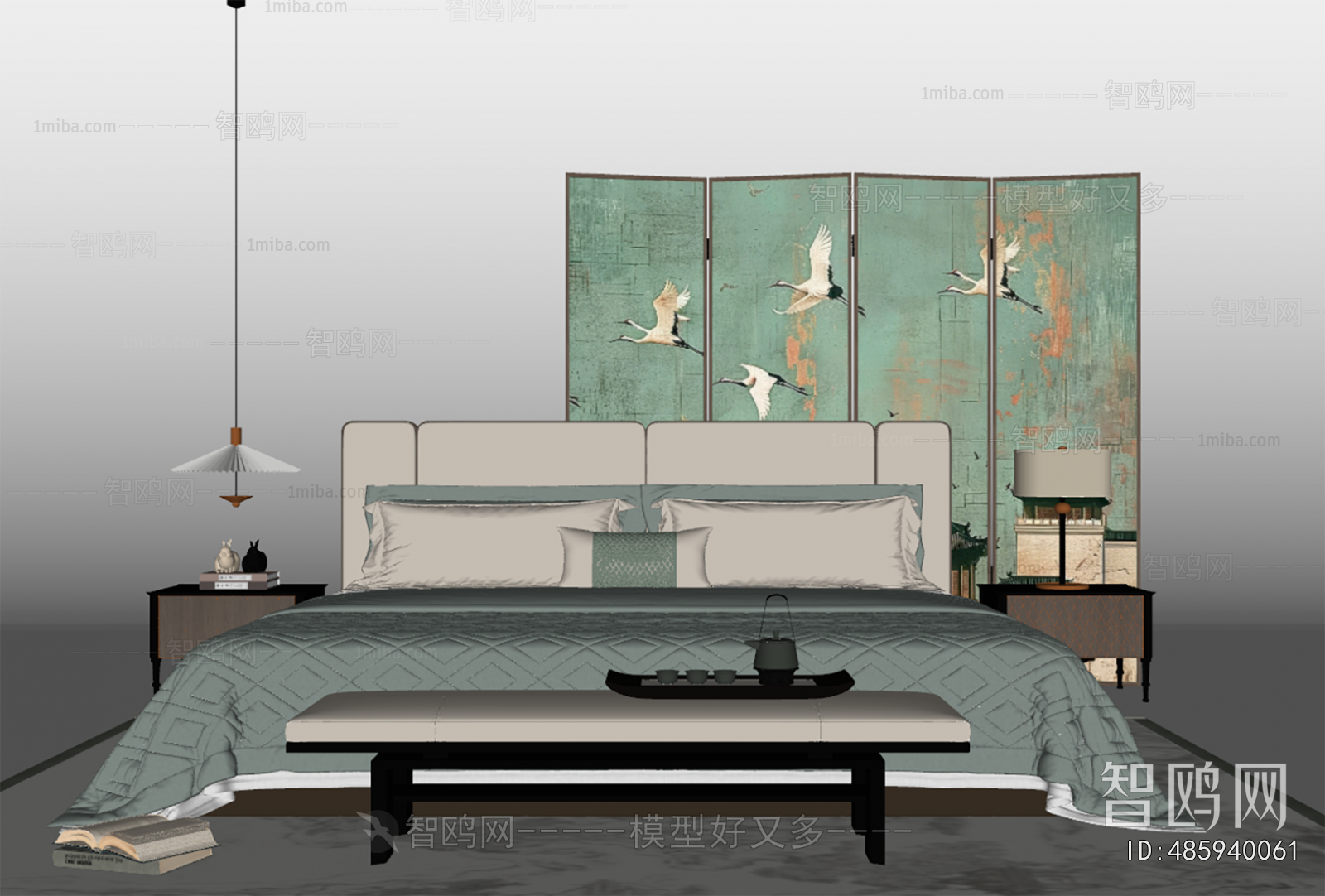 New Chinese Style Double Bed