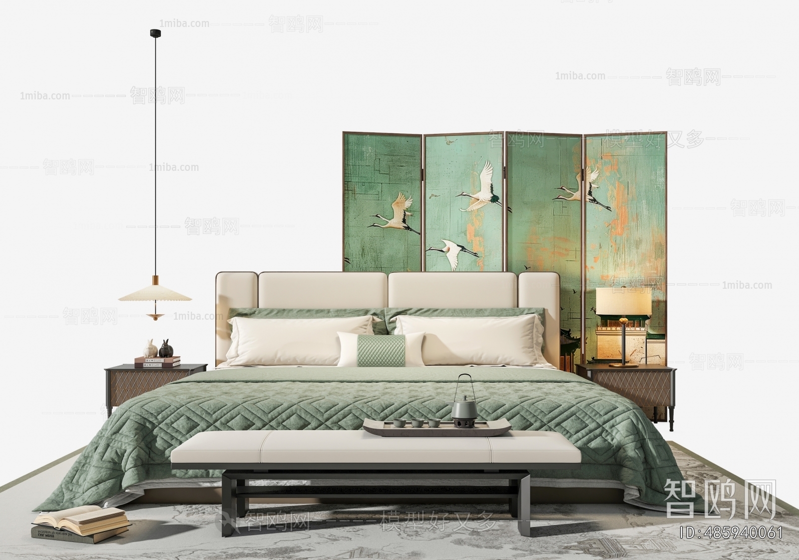 New Chinese Style Double Bed