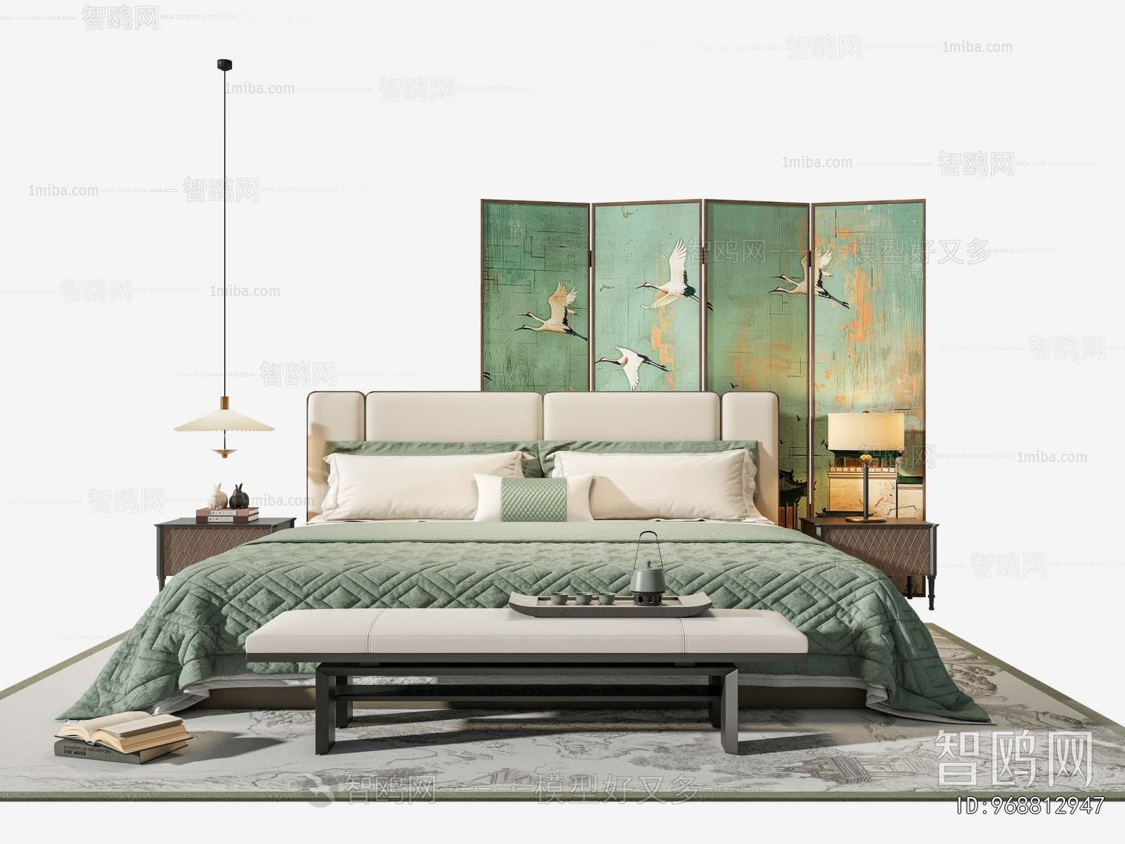 New Chinese Style Double Bed