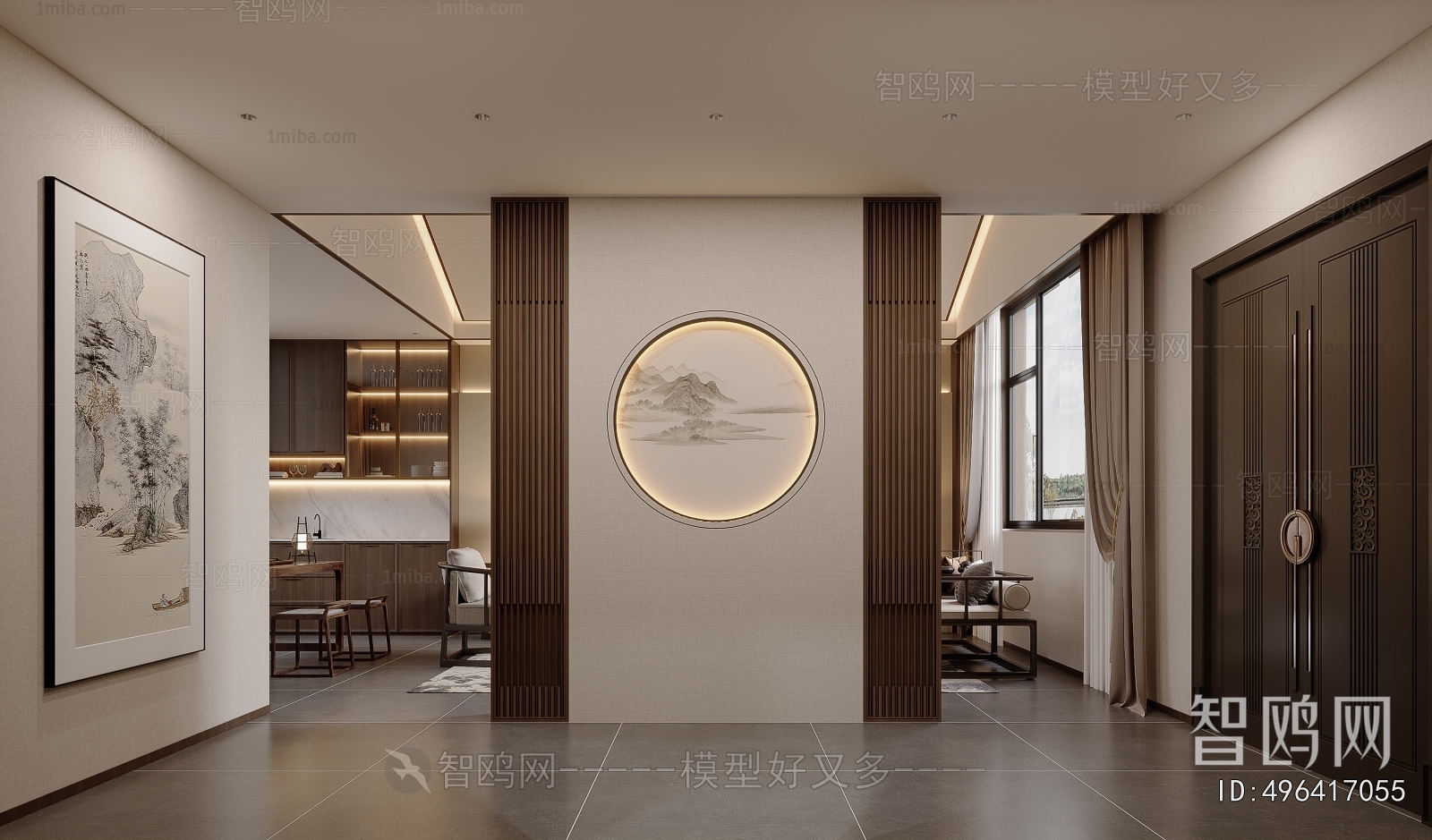 New Chinese Style A Living Room