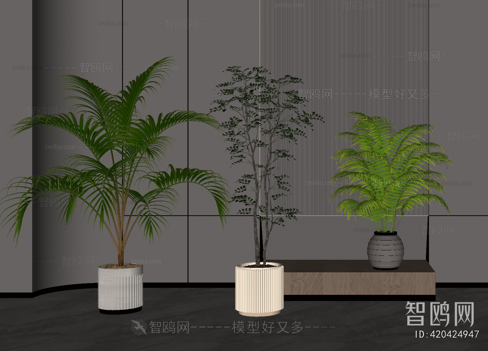 Modern Ground Green Plant Potted Plants