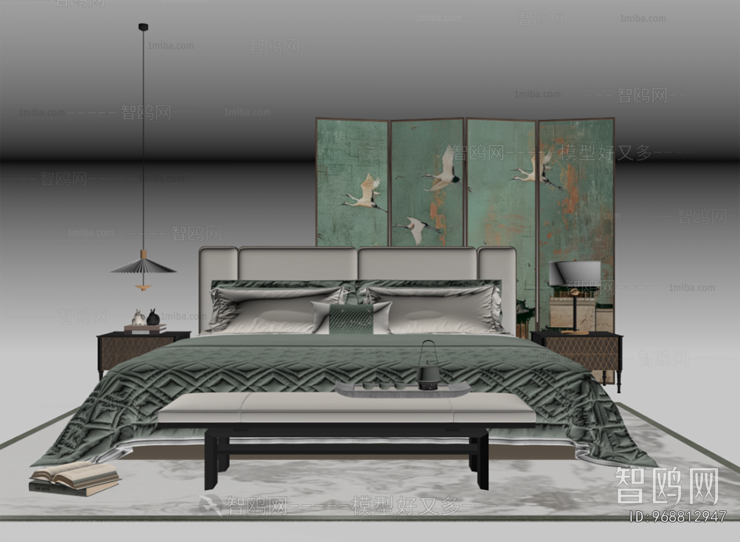 New Chinese Style Double Bed