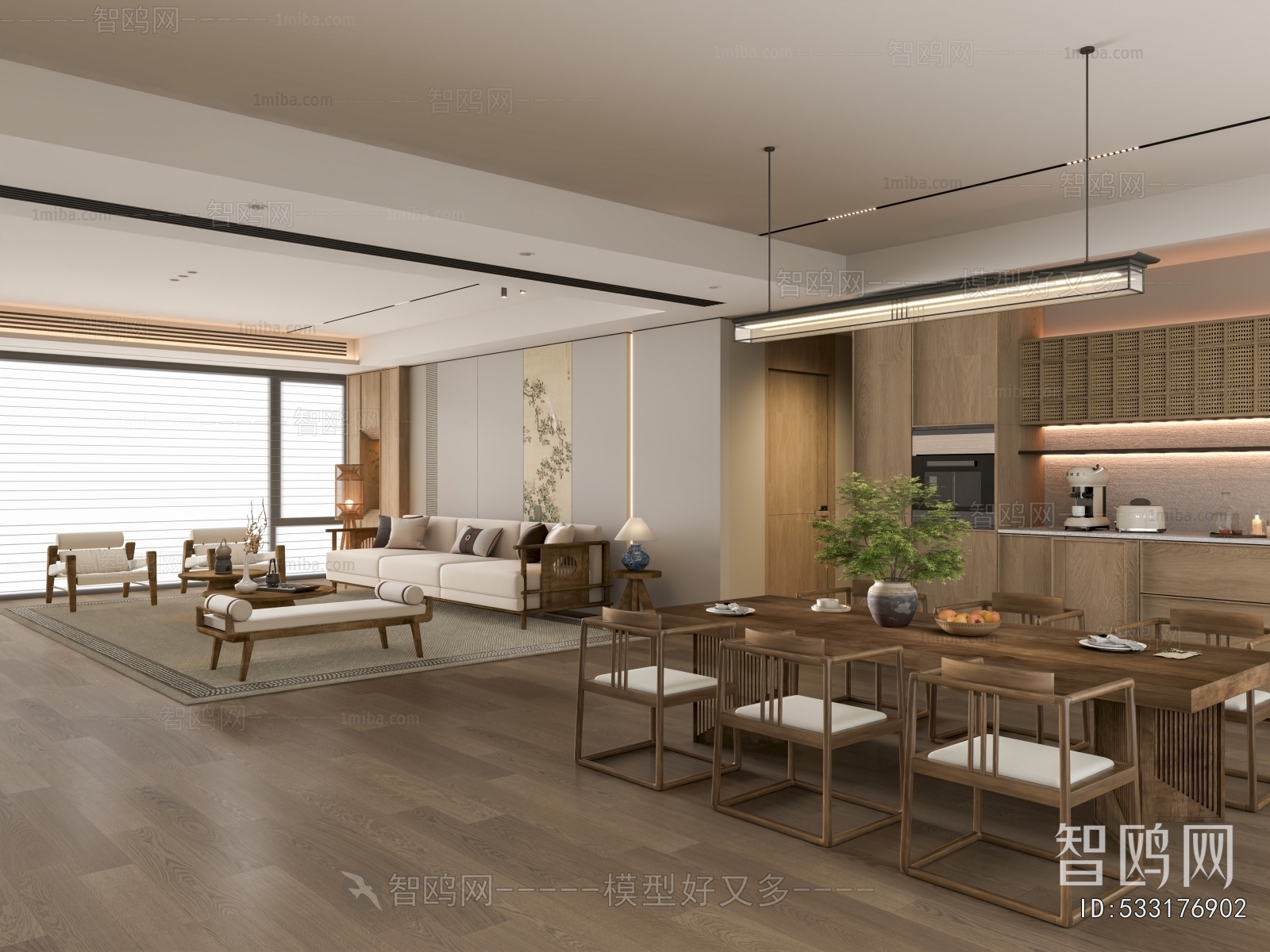 New Chinese Style A Living Room