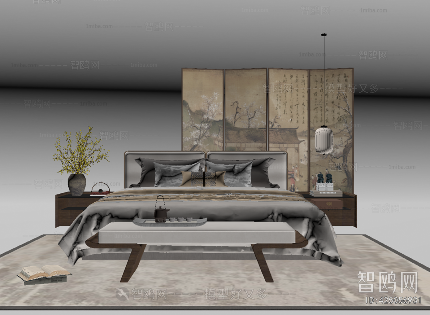 New Chinese Style Double Bed