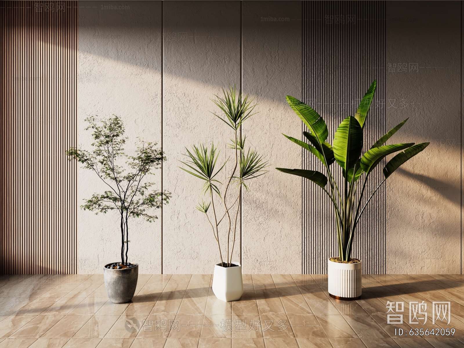 现代落地绿植盆栽组合