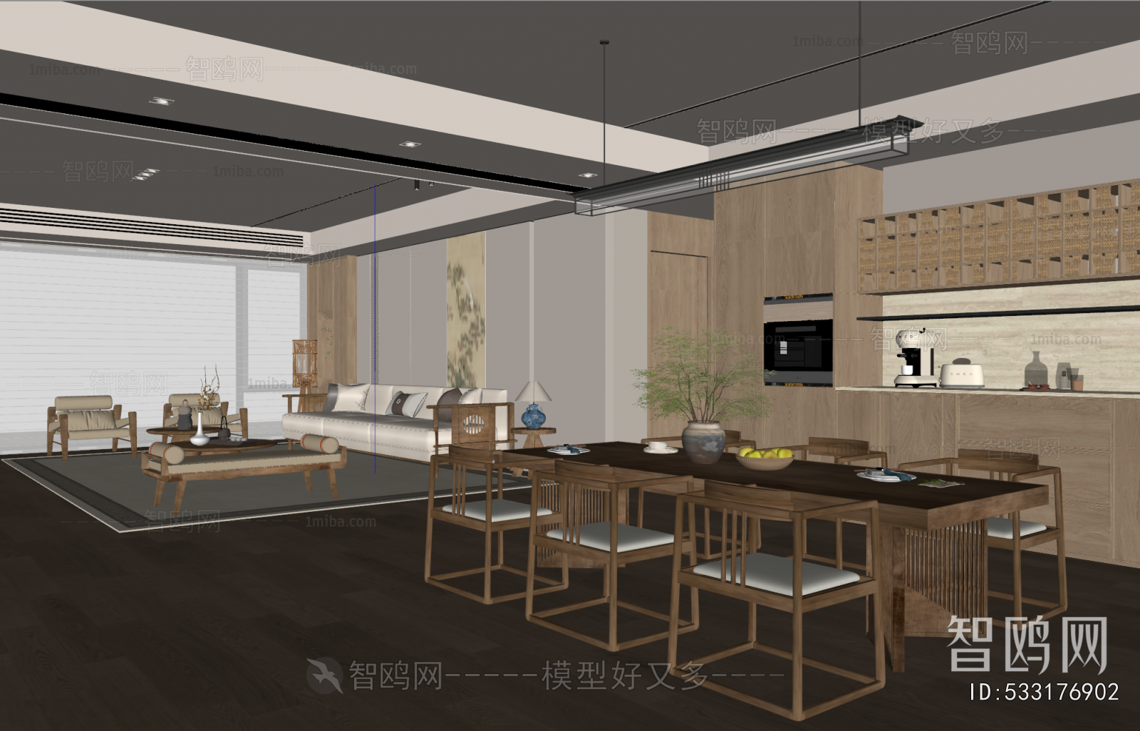 New Chinese Style A Living Room