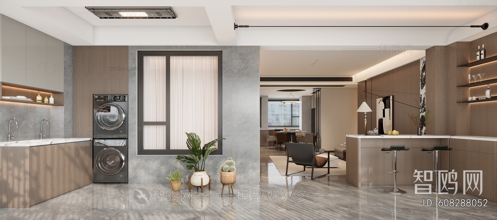 Modern Balcony Laundry Room