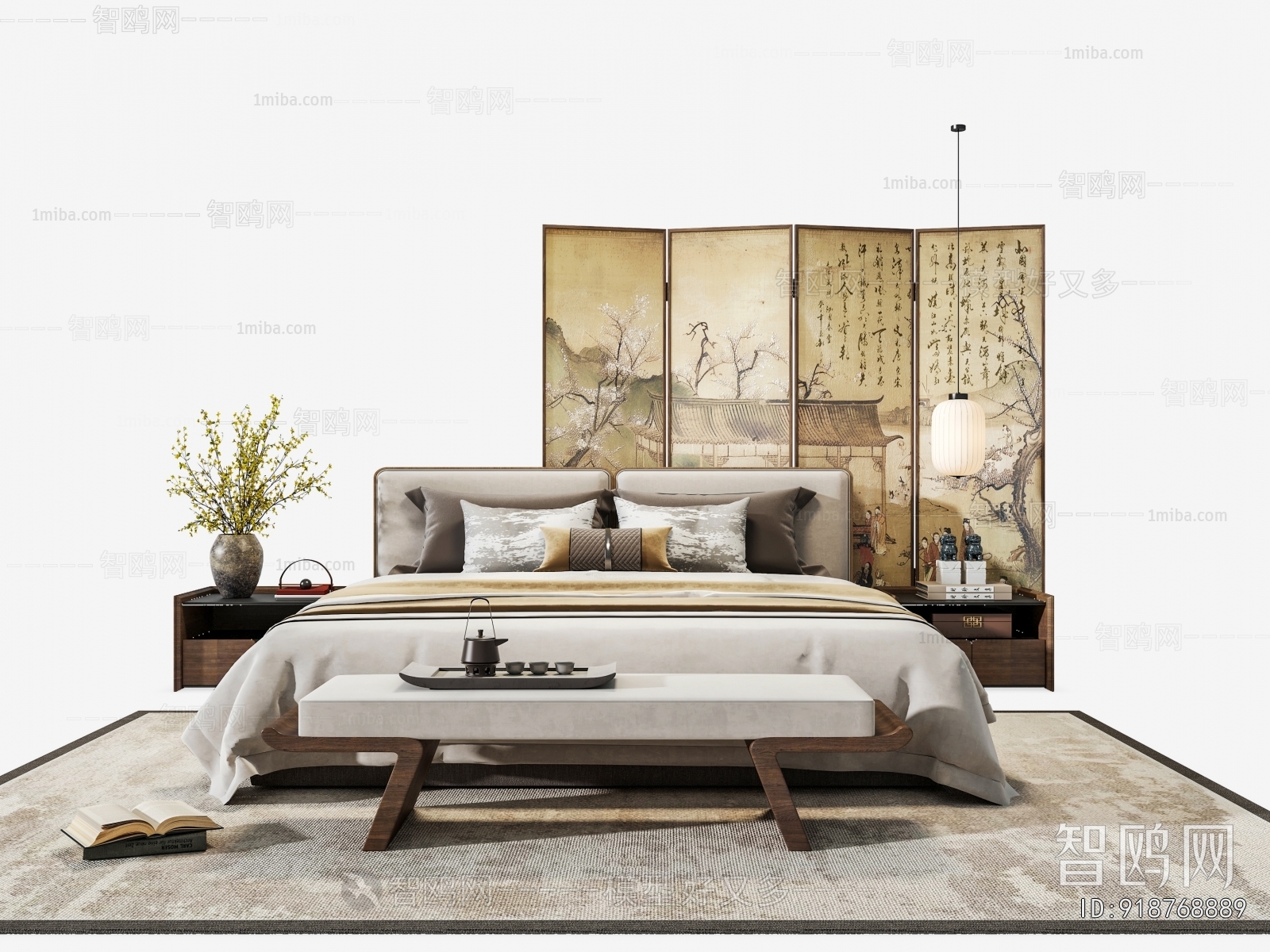 New Chinese Style Double Bed