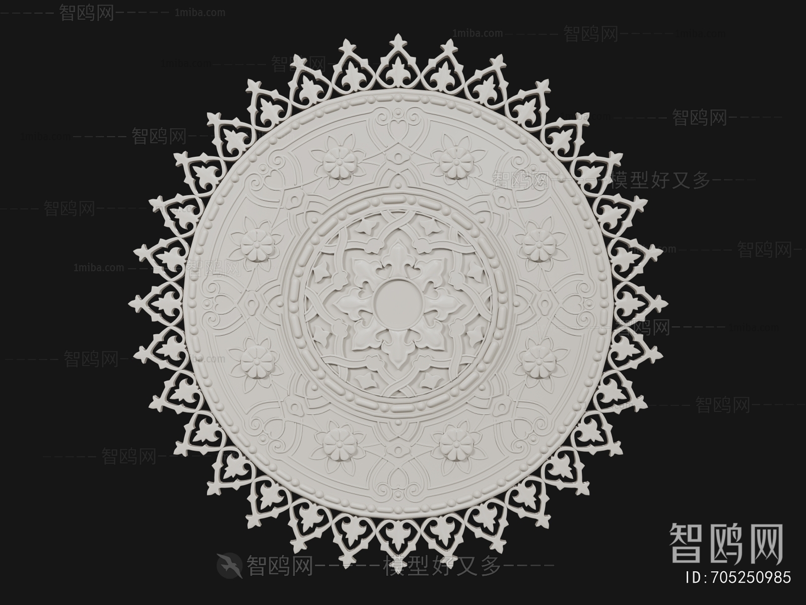 French Style Plaster Carved Top Plate