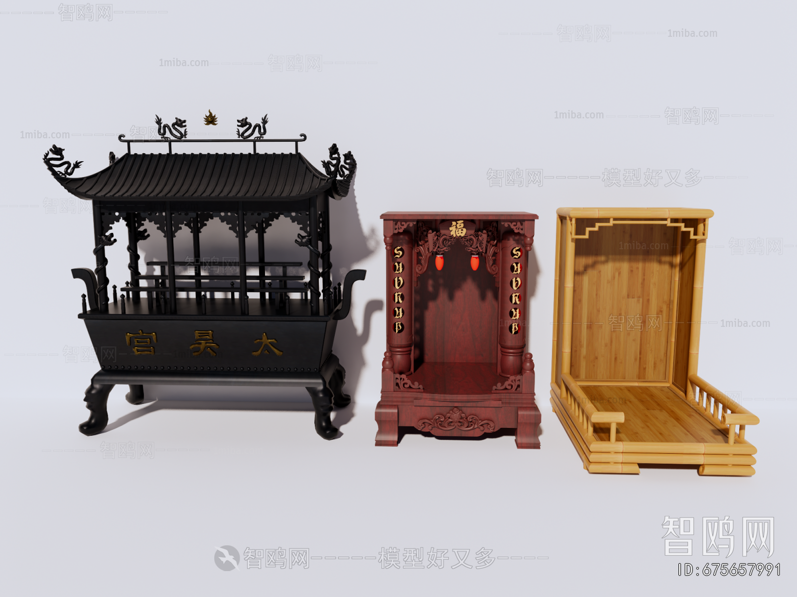 中式佛龛组合