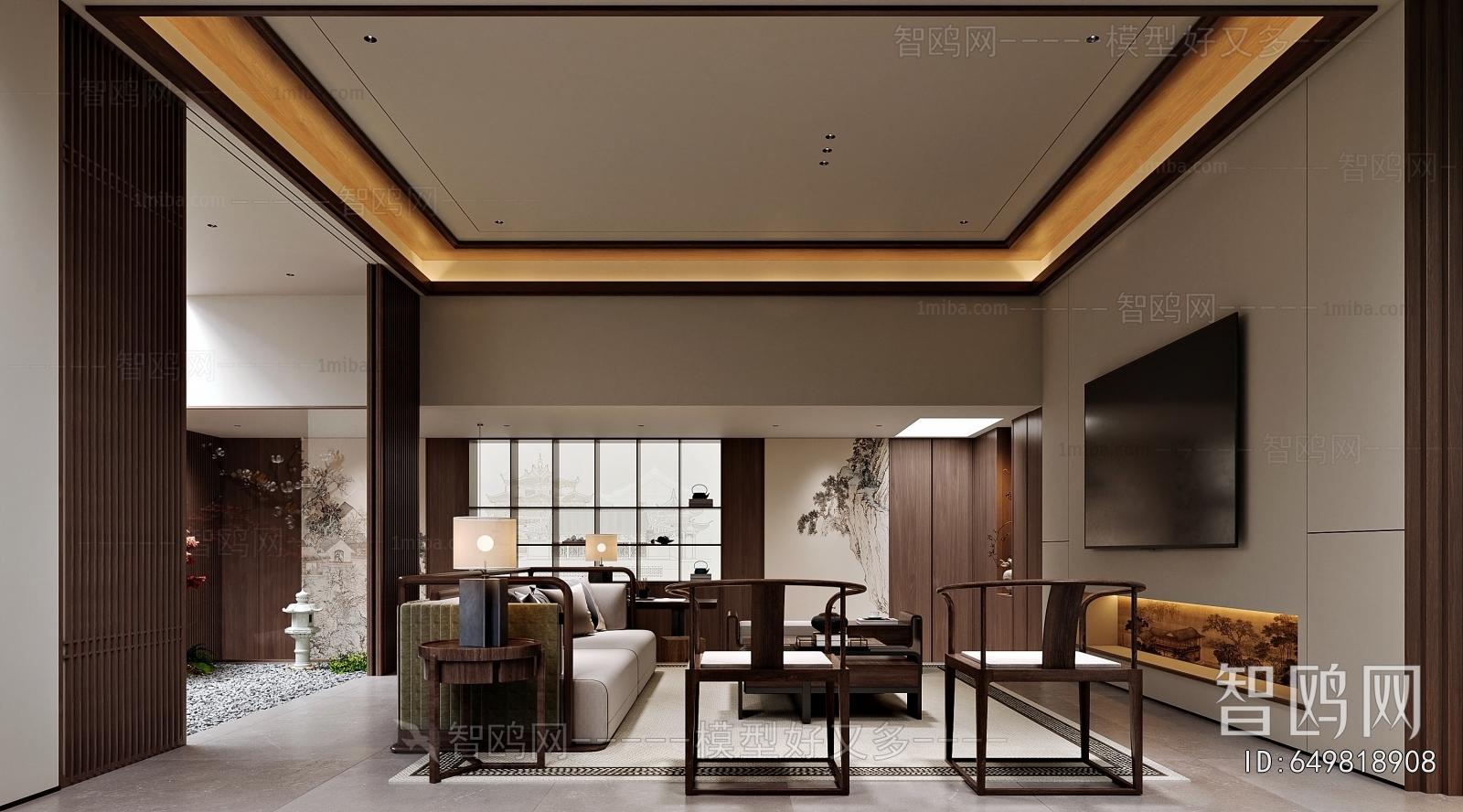 New Chinese Style A Living Room