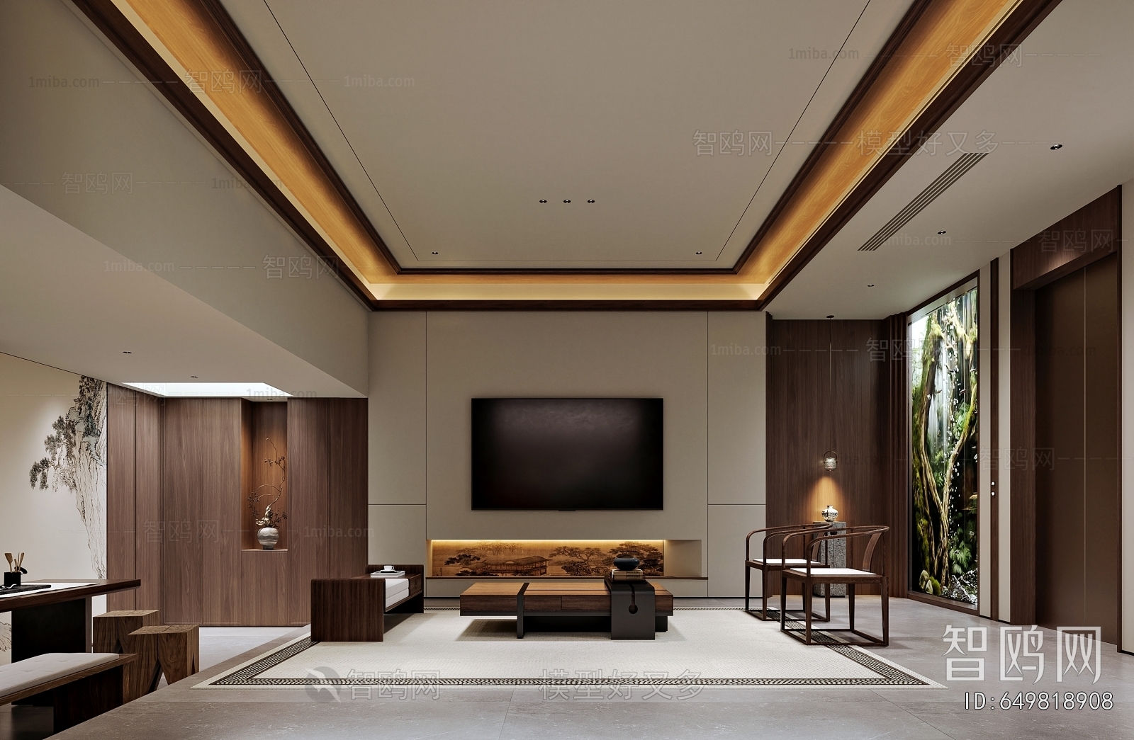 New Chinese Style A Living Room