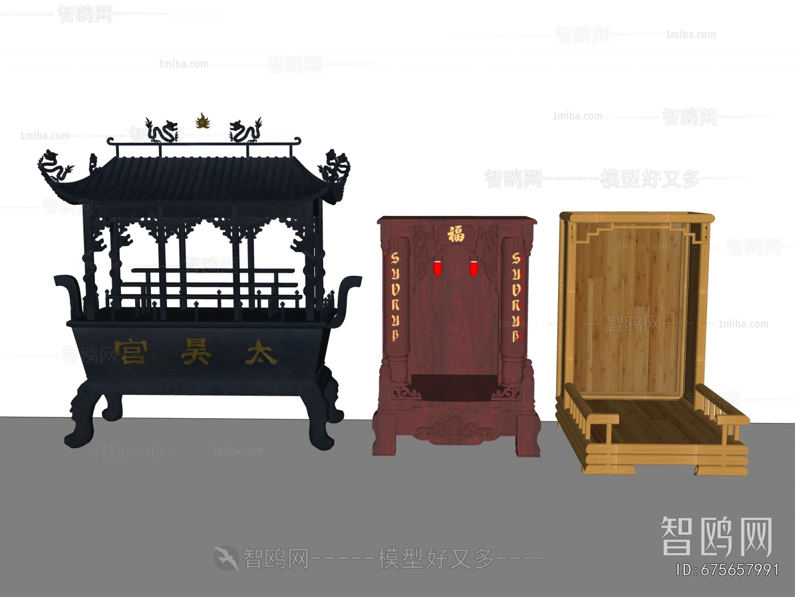 中式佛龛组合